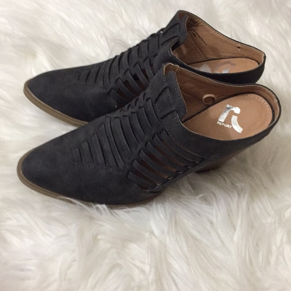 Report Dark Gray Weave Mules